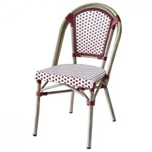 White / Red Rattan Garden Dining Chairs