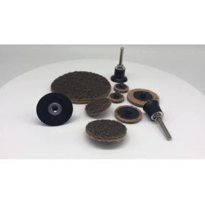 China 2 Abrasive Sanding Discs Non Woven ,   Coarse Or Fine Grit Sanding Discs Yellow Brown Color supplier