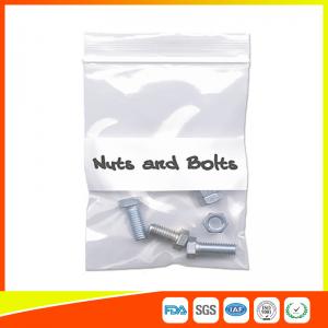 China Clear LDPE Zip Seal Packing Plastic Bags With White Panel For Nuts And Bolts Packaging wholesale