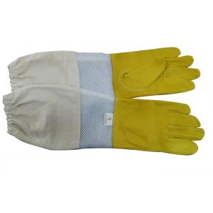 China Yellow safety gloves for beekeeping With White Ventilated Wrist supplier