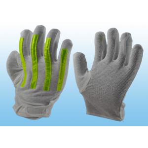 Interlock Finger Reflective Gloves For Directing Traffic , Cotton Hand Gloves Velcro Type