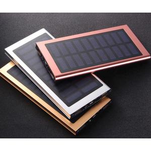 China Super Slim Allumium 10000mAh  Solar Power Charging Waterproof Solar Power Bank with Flash light supplier