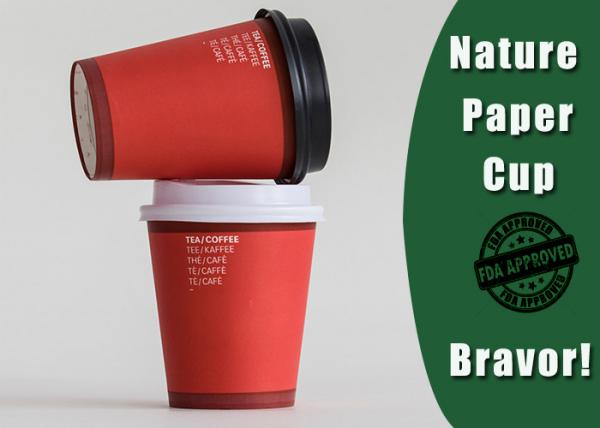 Fashional Style Personalized Paper Cups For Business Red / White Color 8 Ounces