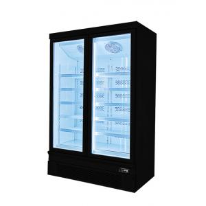 China Upright 2 Glass Door Freezer Fan Cooling Restaurant Fridge Freezing Food / Seafood 953L supplier