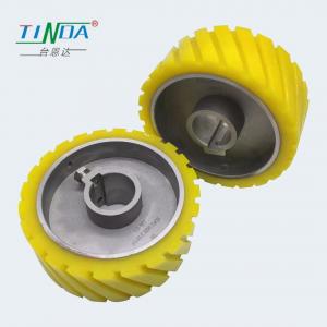 SGS Grooved Rubber Roller Wheel For Paper PVC CPL Veneer Auto Wrapping Machine