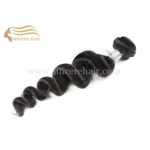 China 55 CM Loose Wave Hair Weft Extensions for sale - 22 Inch Black Loose Wave Remy Human Hair Weft Extension for sale supplier