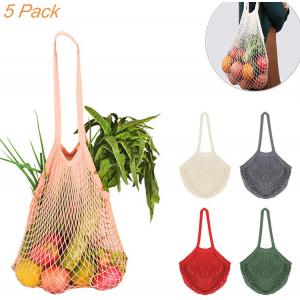 SA8001 40cm Reusable Cotton Grocery Bags Reusable Mesh Shopping Tote ISO14001