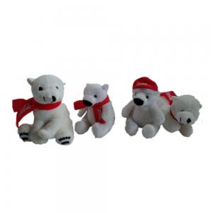 China 4 Asstd 90mm 3.54in Coca Cola And Polar Bears Personalised Christmas Teddy Bear supplier