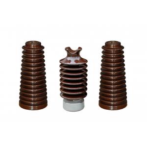 China Brown 381mm height 12.5kN Porcelain Post Insulators For Electric Power Distribution supplier
