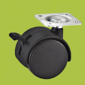 China furniture plastic casters swivel top plate black caster with brake supplier