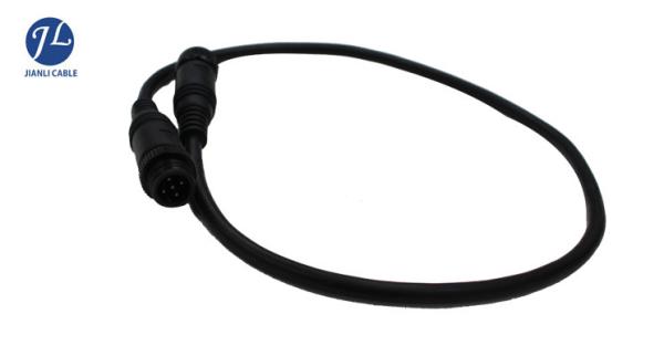 M12 Extension Cable With 5 Pin Metal Screw Locked Connector For CCTV Camera System