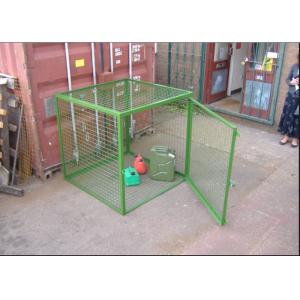 China Outdoor Propane Storage Cage Green Color , Gas Bottle Cage Powder Coating wholesale