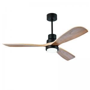 China Bedroom Solid Wood Ceiling Fan With Light 52in Modern Wood Ceiling Fan supplier
