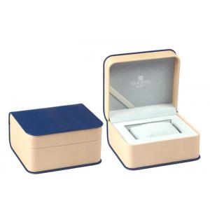 Blue Leather Twist Single Watch Box Ribbon Material Custom Logo Color High Grade