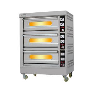 Stainless Steel 19.8KW 3 Deck 6 Trays Pizza Bakery Kitchen Equipment