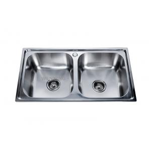 Bosnia-Herzegovina same size double bowl topmount stainless steel sinks 78*43CM