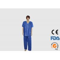China Water Resistant Disposable Medical Scrubs , Blue Disposable Lab Coats on sale