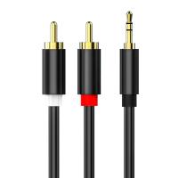 China Smartphones 3.5mm To 2RCA Audio And Video Cable 24k Gold Plated on sale