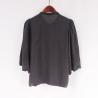 China Women shirt 3/4 sleeve black made in organic cotton featured in wide sleeves and round neck wholesale