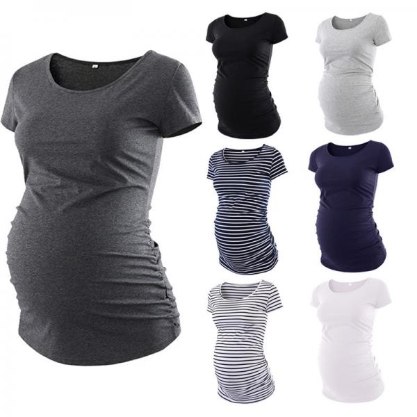 newest design custom made cotton cheap blank wholesale maternity t shirts