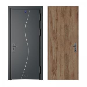 China America style stainless steel door Housing villa wrought iron single and half security steel door supplier