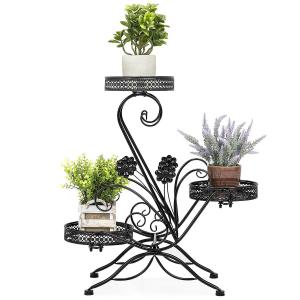 China Anti Rust Wrought Iron 2.2KG 3 Tier Flower Pot Stand supplier