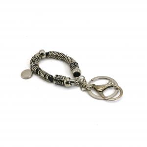 Copper Hollow Bracelet Key Chain , Plated Silver Key Ring Imitate Handmade OEM