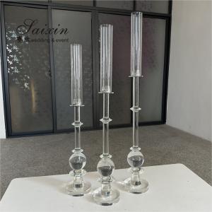 High Quality Candle Holder 3 pcs Set Crystal Wedding Decor Supplies Tall Centerpiece Crystal Candle Holder