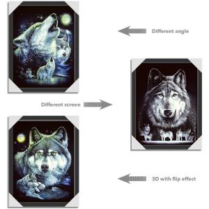 China PET/PP Material Printing Lenticular 3d Wolf Picture For Gift Large Size supplier