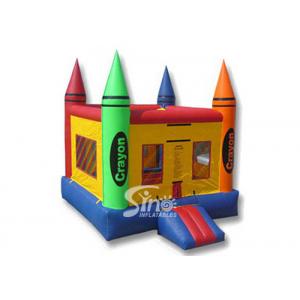 China 13x13 rainbow kids crayon small bounce house with removable cover made of lead free material supplier