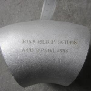 China Wp316l 304l Stainless Steel 45 Degree Elbow For Pipeline Pcoc Certficate supplier