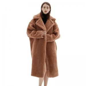 OEM Winter Wool Fur Coats Long Genuine Anti UV Luxury Teddy Coat