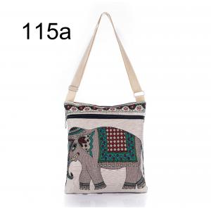 Embroidered handbag casual shoulder Messenger backpack cute female elephant printing woven bag lady