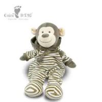 China ODM OEM Azo Free Supplier Custom Soft Monkey Dolls Toys Lovely Plush Striped Animal Toys on sale