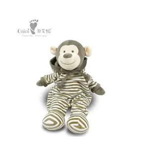 ODM OEM Azo Free Supplier Custom Soft Monkey Dolls Toys Lovely Plush Striped Animal Toys