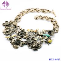 Vintage Jewelry Metal  Flower pendant retro gold flower necklace jewlery
