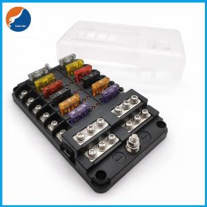 China 12 Circuit Ways Blade Fuse Box Positive Negative Bus Bar Fuse Block Box Holder with LED Indicator Dust-proof Protection supplier