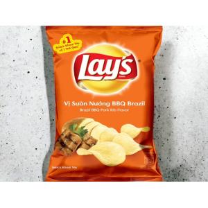 Bulk Purchase: Lay's Brazil BBQ Pork Rib Flavor Chips - 58g (100 Pack Case) for Wholesale and Retail Sales