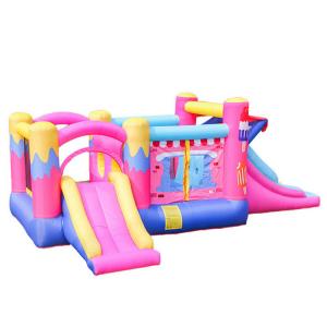 China Giraffe Themed Backyard Oxford Fabric Material Jumping Castle Inflatable Bounce House With Slide supplier