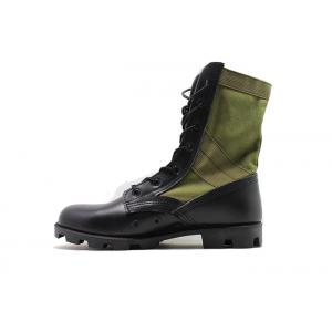 China 9 Inches Male Black Leather Military Jungle Boots High Molding With Breathable Mesh supplier