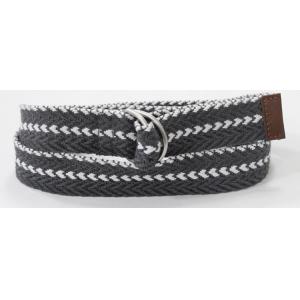 Woven Stripe Polyester Wide Web Belt , Double Steel Rings Striped Webbing Belt