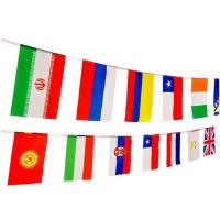 China 68D / 100D Polyester String Flag 10x15cm Custom Size International String Flags on sale