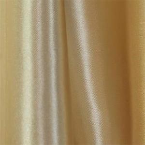 50dx75d Gold Chiffon Fabric 87gsm Poly Satin For Blouses And Dresses