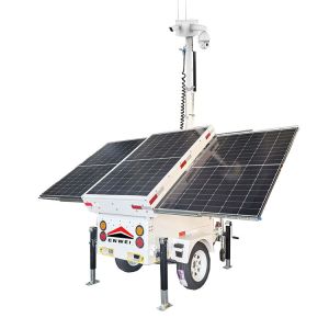 China Continuous Power Supply Solar Panels High Definition Camera Trailer For Parking Lot Monitoring wholesale