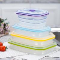 China Heatproof Tiffin Silicone Collapsible Lunch Box Multiscene Lightweight on sale