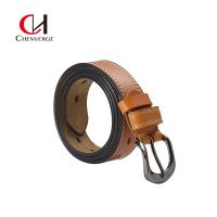 China Zinc Alloy Bright Black Genuine Leather Belt Buckle Orange Neutral Denim Or Casual on sale