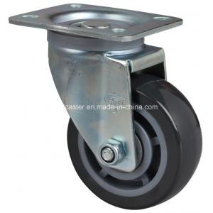 4mm Thickness Edl Medium 4" 200kg Plate Swivel PU Caster 6414-76 for Industrial Equipment