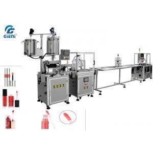 Semi - automatic Lip Oil Filling Machine with Mixing Tank , Linear Type
