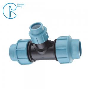 16 Bar PP Compression Fitting , Tube Reducing Compression Tee For Plastic Pipe Connect