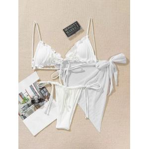 UPF Function white  Bathing Suit Two Pieces Summer Bikini Nylon Fabric